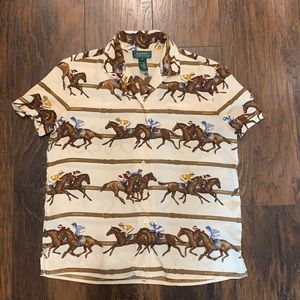 Ralph Lauren Silk Equestrian Blouse